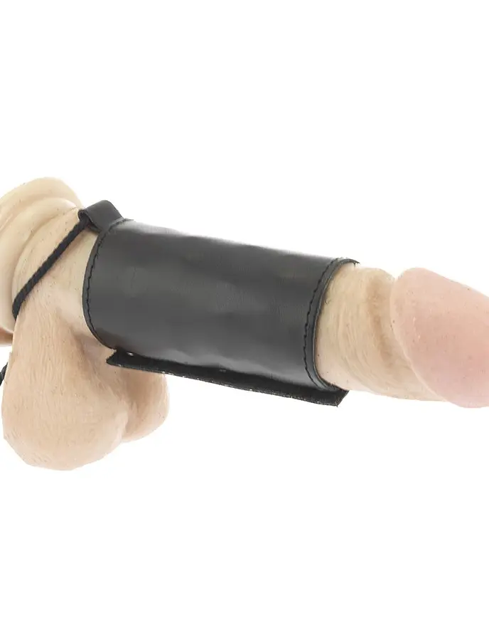 Deluxe Leather Penis Tube with Spikes Inside