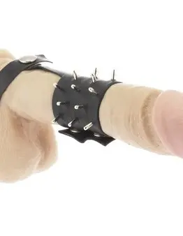 Deluxe Leather and Spikes Penis Tube