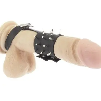Deluxe Leather and Spikes Penis Tube