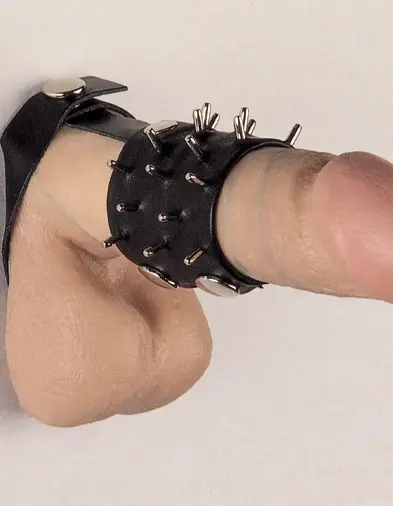 Deluxe Leather and Spikes Penis Tube