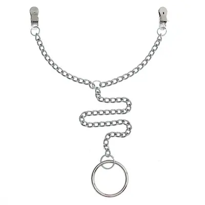 Deluxe Nipple Clamps with Chain and Cock Ring
