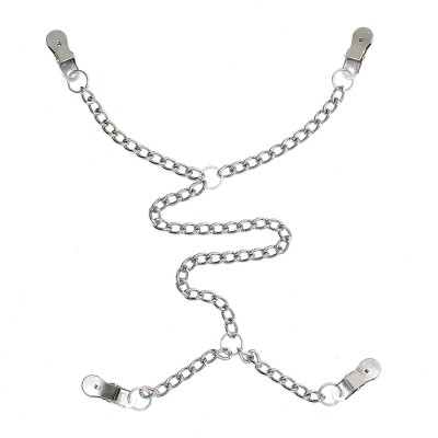 Deluxe Nipple to Labia Clamps With Chain