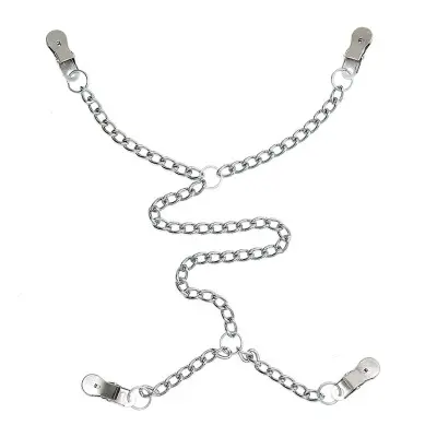 Deluxe Nipple to Labia Clamps With Chain