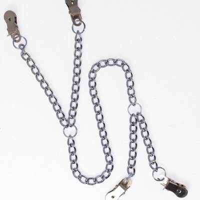 Deluxe Nipple to Labia Clamps With Chain