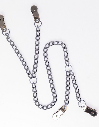 Deluxe Nipple to Labia Clamps With Chain