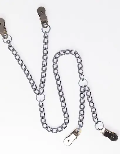 Deluxe Nipple to Labia Clamps With Chain