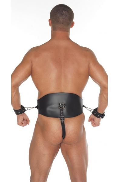 Deluxe Wide Belt with Cock Ring and Handcuffs