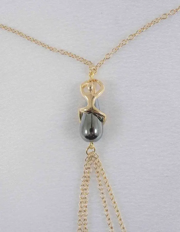 Desire R - Gold Necklace and Breast Chain With Nipple Jewels