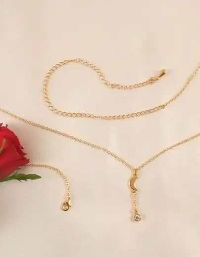 Diana - Gold Waist Chain with Moon and Crystal Jewel Charms