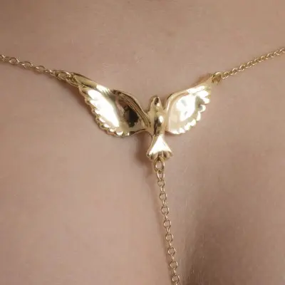 Disturbia - Gold Waist Chain with Dove Pendant