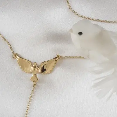 Disturbia - Gold Waist Chain with Dove Pendant