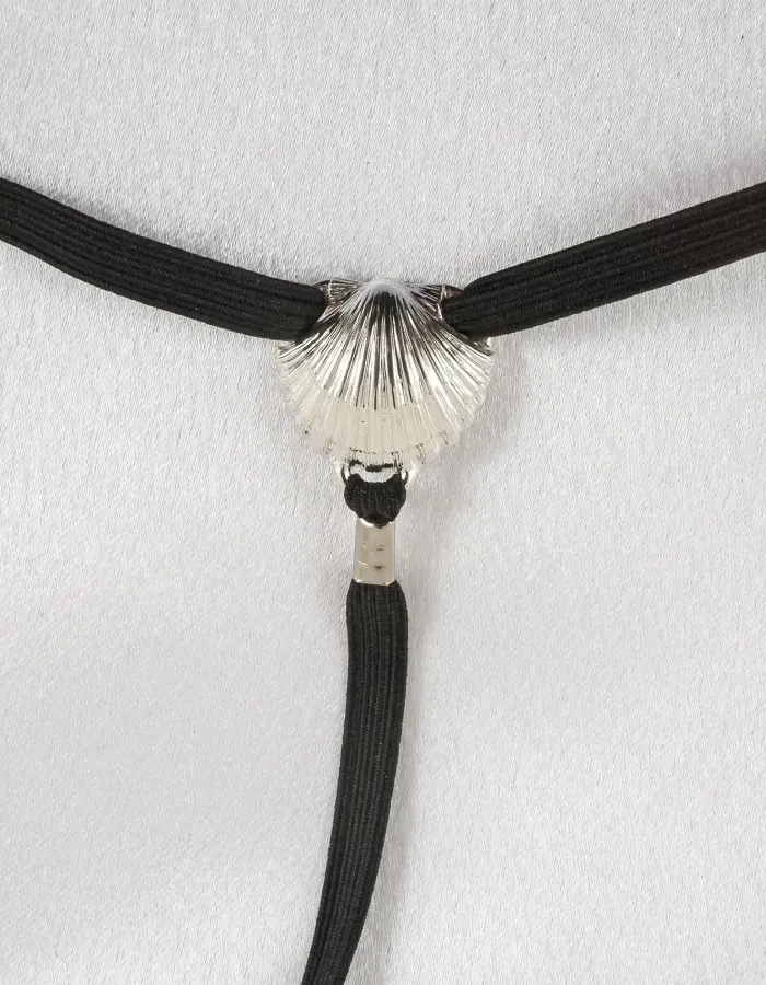 Down by the Seashore - Crotchless G-String Jewelry with Clit Pearl and Insertable Penis Head