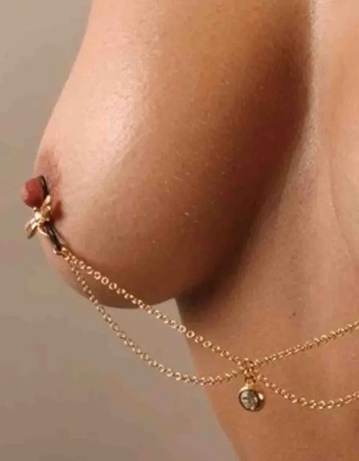 Eastern Amberwing - Dragonfly Nipple Clips and Chain