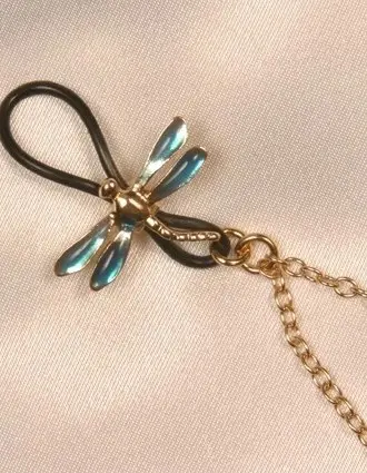 Eastern Amberwing - Dragonfly Nipple Clips and Chain