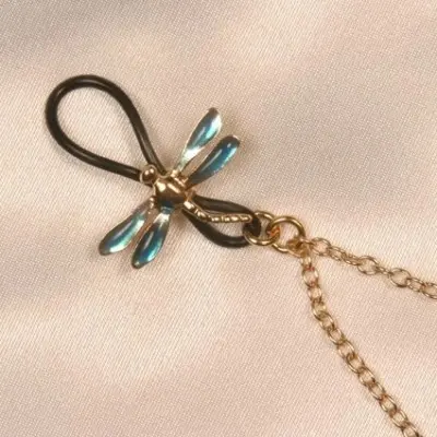 Eastern Amberwing - Dragonfly Nipple Clips and Chain