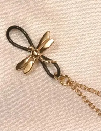 Eastern Amberwing - Dragonfly Nipple Clips and Chain