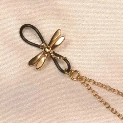 Eastern Amberwing - Dragonfly Nipple Clips and Chain