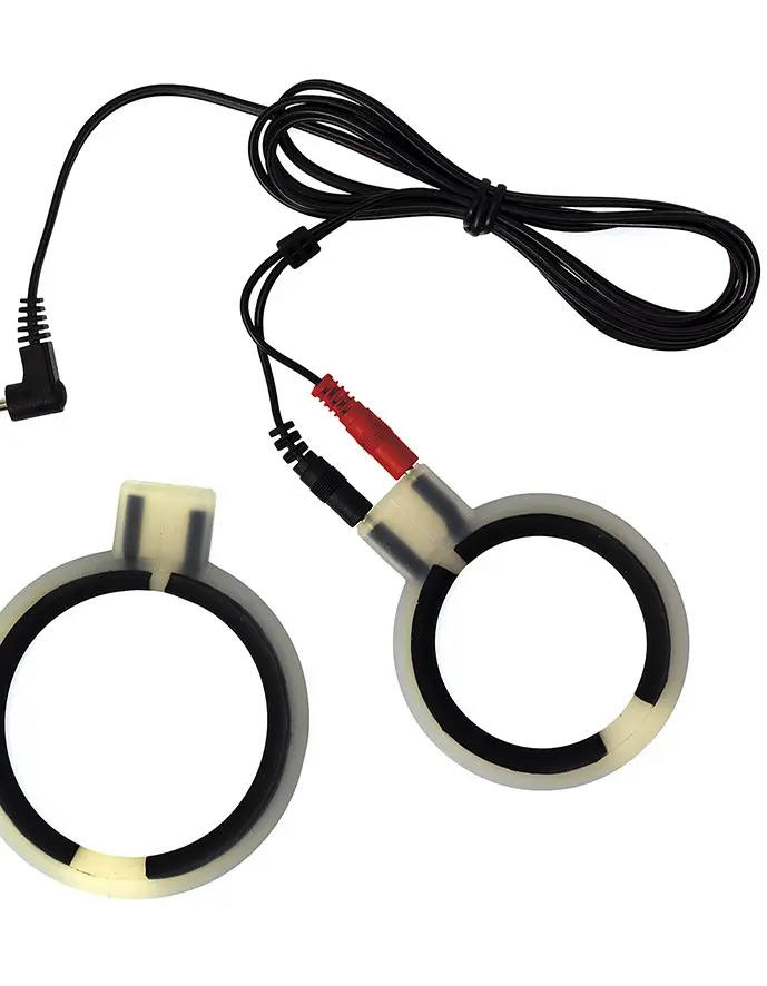 Electro Sex Set Silicone Round BI-Polar Rings with Cable