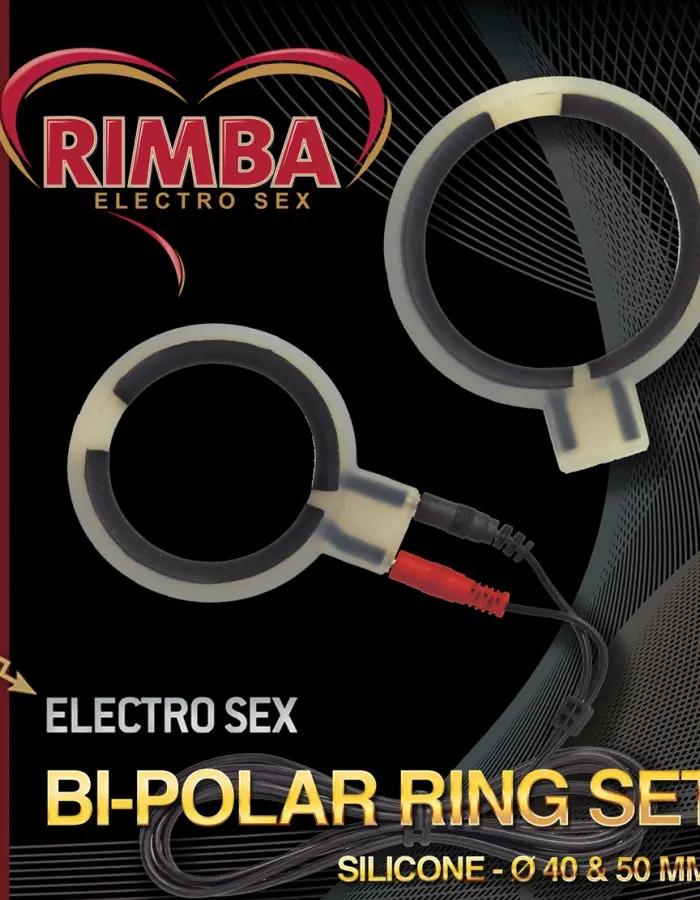 Electro Sex Set Silicone Round BI-Polar Rings with Cable