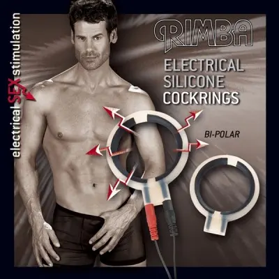 Electro Sex Set Silicone Round BI-Polar Rings with Cable