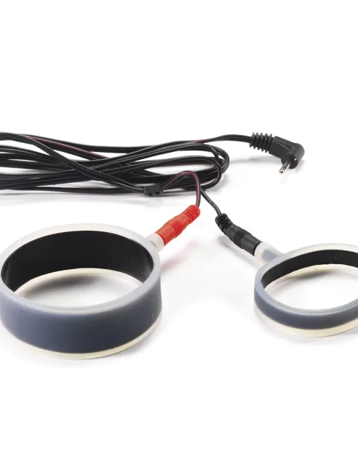 Electro Sex Set of Uni-Polar Silicone Cock Rings With Cable