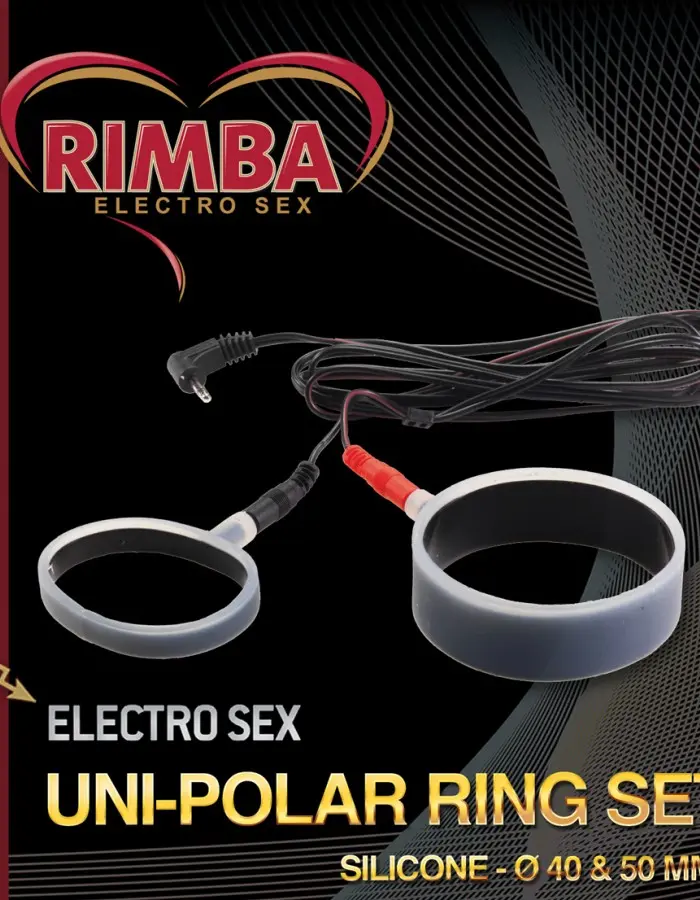 Electro Sex Set of Uni-Polar Silicone Cock Rings With Cable