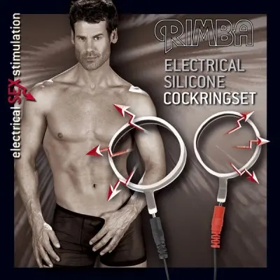 Electro Sex Set of Uni-Polar Silicone Cock Rings With Cable