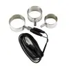 Electro Sex Uni-Polar Aluminum Cock Rings With Cable - Set of 3