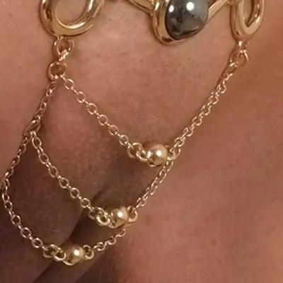 Elfin Goddess - Gold Vagina Jewelry with G String