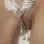 Elsa - Women's Caressing Swan Triple Teardrop Dangler G-String in Silver