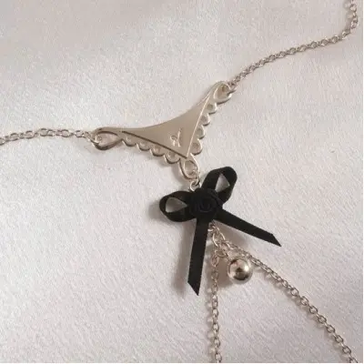 Emma - Empire Style Silver Necklace with Non-Piercing Nipple Rings