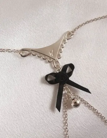 Emma - Empire Style Silver Necklace with Non-Piercing Nipple Rings