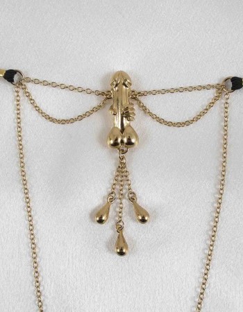 Enchantée - Bijoux vagin en or avec breloque pénis