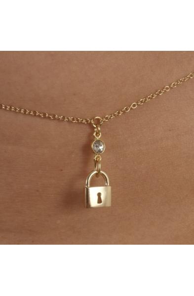 End Game - Women's Gold Waist Chain with Padlock