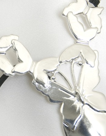 Erebia - Silver Butterflies of Summer Pendant Waistband With Insertable Jewel