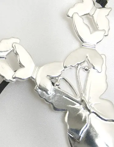 Erebia - Silver Butterflies of Summer Pendant Waistband With Insertable Jewel