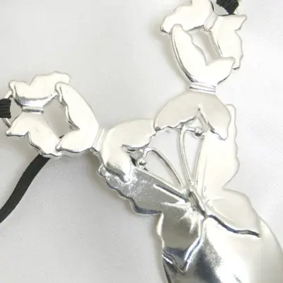 Erebia - Silver Butterflies of Summer Pendant Waistband With Insertable Jewel