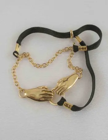 Even Deeper - Scrotum Testicle Caressing Hands Chain in Gold