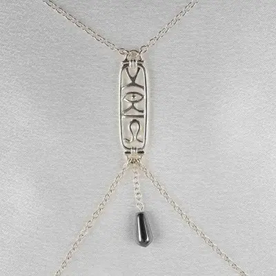 Eye of Horus - Silver Breast and Nipple Necklace with Wadjet Charm