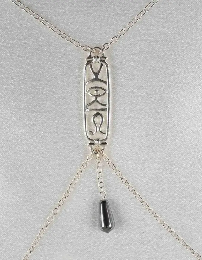 Eye of Horus - Silver Breast and Nipple Necklace with Wadjet Charm