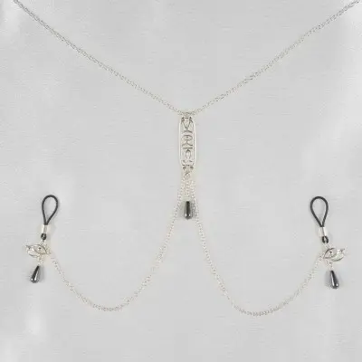 Eye of Horus - Silver Breast and Nipple Necklace with Wadjet Charm