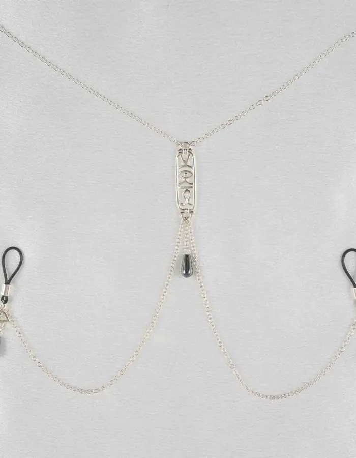 Eye of Horus - Silver Breast and Nipple Necklace with Wadjet Charm