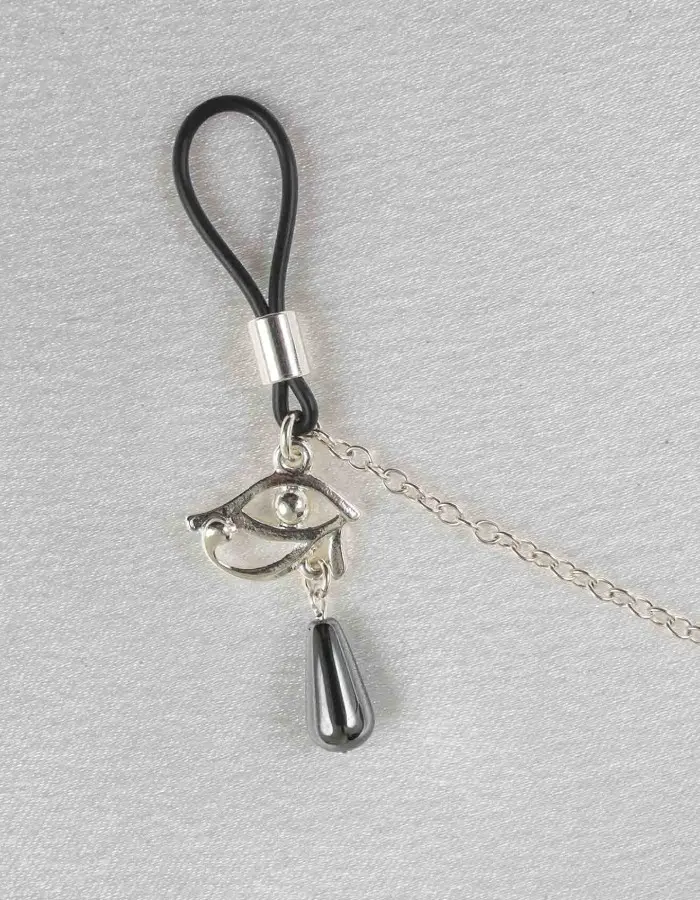 Eye of Horus - Silver Breast and Nipple Necklace with Wadjet Charm
