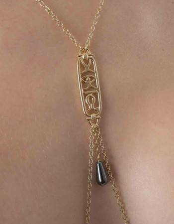 Eye of Ra - Gold Breast and Nipple Necklace with Wadjet Charm