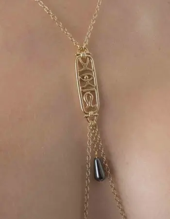Eye of Ra - Gold Breast and Nipple Necklace with Wadjet Charm