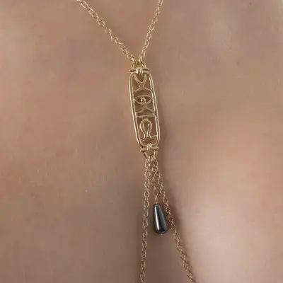 Eye of Ra - Gold Breast and Nipple Necklace with Wadjet Charm