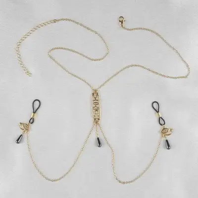 Eye of Ra - Gold Breast and Nipple Necklace with Wadjet Charm