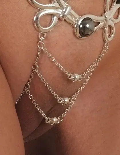 Fairy Princess - Silver Vagina Jewelry with G String