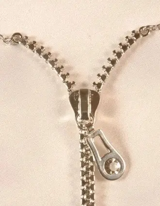 Fear of Flying - Silver Zipper Neck Chain with Nipple Clips
