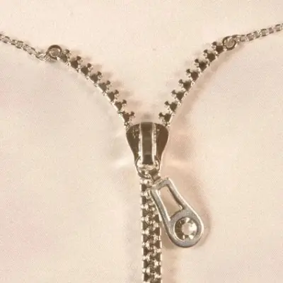Fear of Flying - Silver Zipper Neck Chain with Nipple Clips